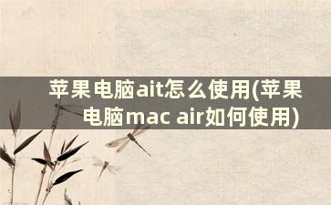 苹果电脑ait怎么使用(苹果电脑mac air如何使用)